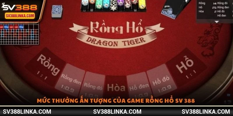 Mức thưởng ấn tượng của game Rồng Hổ SV 388