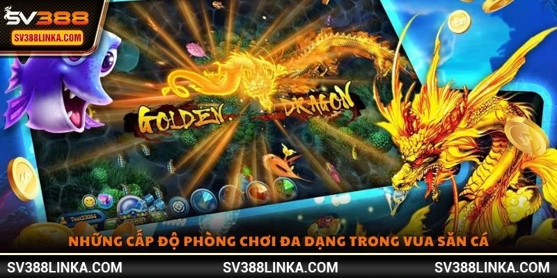 Những cấp độ phòng chơi đa dạng trong Vua Săn Cá